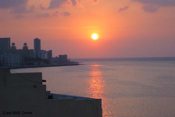 Zonsondergang in La Habana